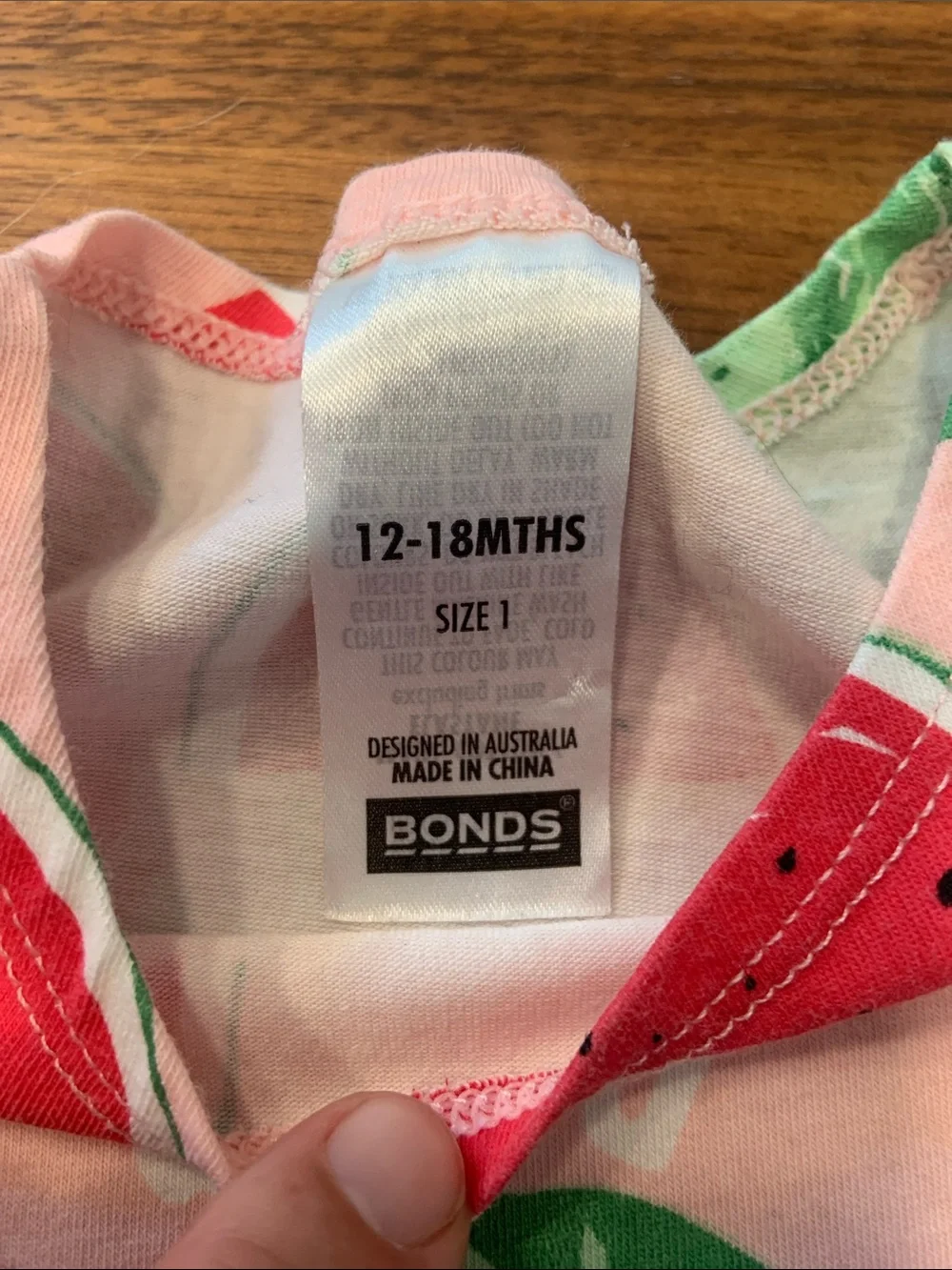 Bonds Baby Stretchies Watermelon Balletsuit/Romper Dress 12-18M - VGUC